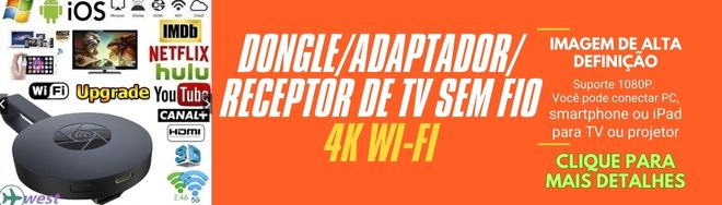 DongleAdaptador receptor de TV sem fio 4k wi-fi